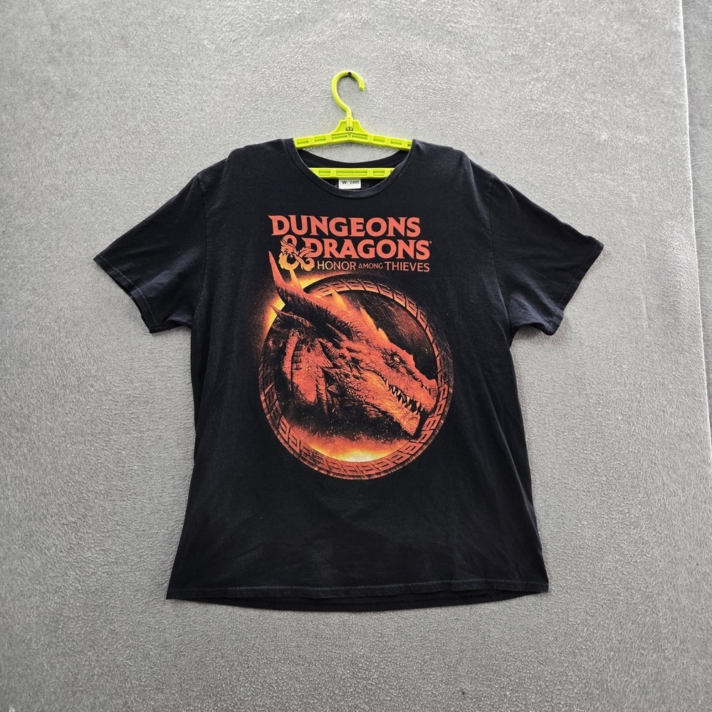 Unknown‎ Brand Men Shirt XL Black Graphic Dungeons Dragons Short Sleeve Logo